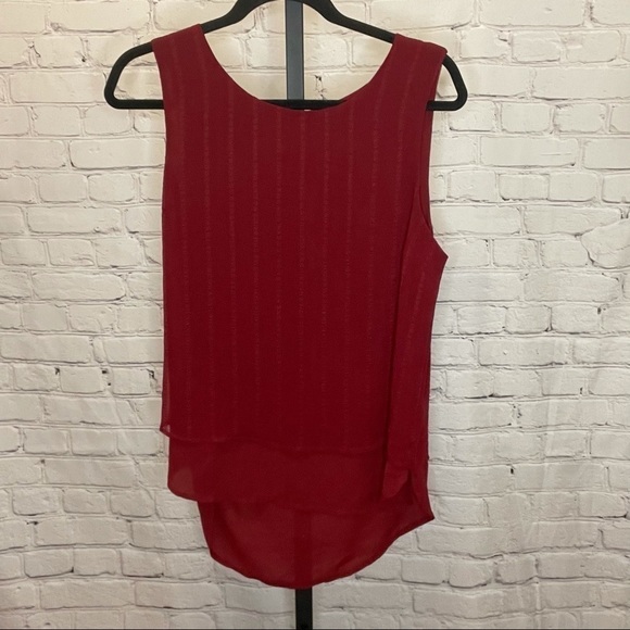 Sanctuary Burgundy Layered Sleeveless Blouse - Picture 1 of 4